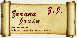 Zorana Jovin vizit kartica
